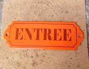 Plaque maille orange Entre, plaque authentique en mail 