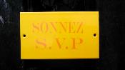 Plaque maille Sonnez, plaque mail jaune de qualit made in France