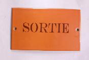 Plaque de porte Vintage Sortie plaque émaillée orange qualité