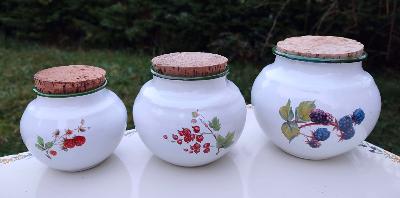 Pot émaillé bouquet de fruits émail et cetera série de 3