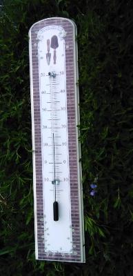 Grand thermomètre bois décoration jardin 50 cm