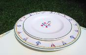 2 assiettes faïence émaillée déco thème marin made in France