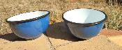 Bol �mail bleu vaisselle incassable camping randonn�e, lot de 2
