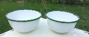 Grand bol mail blanc ou petit saladier vintage lot de 2