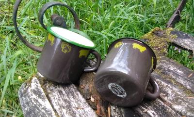 Mug émaillé frise animaux de la ferme objets déco vintage