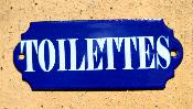 Plaque de porte toilettes émaillée Bordeaux décorative made in France
