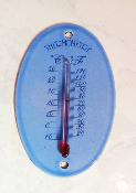Thermomtre mail bleu dcoratif, thermomtre maill ovale de marque 