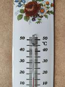 Thermomètre émaillé fleurs bouquet Arémail Emalia: thermomètre émail véritable 30 cm