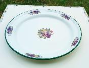 Plateau émaillé Plat service et four motif fleur pensée déco cuisine
