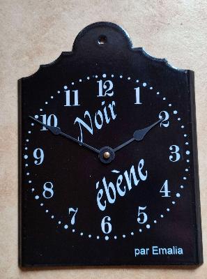 Horloge émaillée déco noire émail véritable made in France
