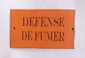 Plaque émaillée Défense de Fumer plaque émail orange décorative 
