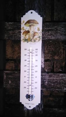 Thermomètre mural Champignons émail extérieur décoratif bolet 30 cm