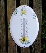 Grand thermomètre émaillé Mimosa ovale Arémail Emalia