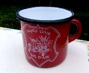 Tasse émaillée rouge collector Moto Club Bol d'Air  