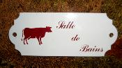 Plaque de porte Salle de Bains maille Vache montagne dco Vintage