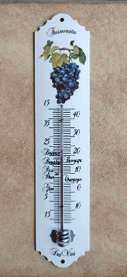 Thermomètre émaillé décoratif Raisin Arémail Emalia idéal cave à vins