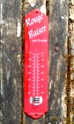 Thermomètre émaillé extérieur Rouge Baiser 25 cm: thermomètre déco cuisine rouge