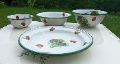Set de vaisselle émaillée déco coccinelle émail création Arémail Emalia