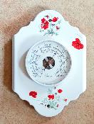 Baromètre plaque émaillée motif fleur coquelicot 100% made in France mouvement Barostar