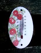 Thermomètre émaillé ovale bouquet de fruits thermomètre extérieur décoratif 