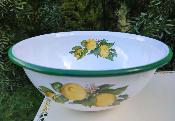 Grand saladier émaillé citron 27 cm: vaisselle émaillée décorée émail et cetera