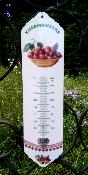 Thermomètre Cerises extérieur décoratif émail véritable Jardin Maison 35 cm Arémail Emalia