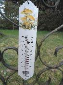Thermomètre mural Champignons émail extérieur décoratif bolet jaune 30 cm