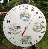 Thermomètre émaillé rond bombé canards thermomètre à aiguille