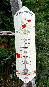 Thermomètre émaillé coquelicots Jardin Maison 35 cm Arémail Emalia: authentique thermomètre en émail 