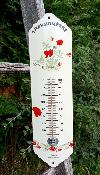 Thermomtre maill coquelicots Jardin Maison 35 cm Armail Emalia: authentique thermomtre en mail 