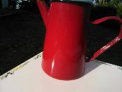 Cafetière filtre Vintage émaillée rouge tous feux 1,5L: cafetière émail véritable décorative