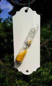Sablier original sable jaune déco vintage émaillé ivoire made in France