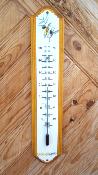 Thermomètre bois émail Cigale Provence: plaque émaillée sur bois massif 50 cm