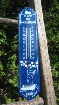 Thermomètre mural émaillé extérieur 30 cm bleu Place des Amoureux