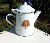 Cafetière émaillée arbre d'automne 0,5 L, fonctionnelle et décorative, prix affaire