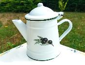 Cafetière émaillée olive noire Provence déco émail traditionnel