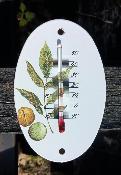 Thermomètre émaillé ovale feuilles fruits arbre thermomètre extérieur décoratif 