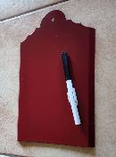Mémo Ardoise en émail Bordeaux, tableau aide-mémoire émaillé 