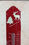 Thermomètre émaillé déco montagne Chalet flocon 30 cm Ar émail Emalia