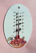 Petit thermomètre extérieur émaillé panier de cerises thermomètre émail