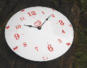 Horloge maille Animaux rouges dco Vintage plaque mail ronde bombe