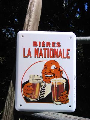 Plaque émaillée bière Nationale numérotée qualité française