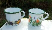 Mug émaillé lot 2 tasses émaillées différentes déco cuisine