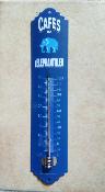 Thermomtre maill ancienne publicit cafs lphant bleu: thermomtre mail dcoratif 30 cm