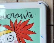 Dessous de plat émail déco 100DRINE, accessoire déco cuisine modèle années 60