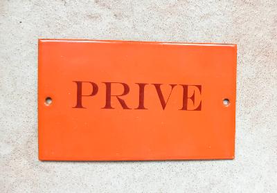 Plaque émaillée orange Privé, plaque authentique en émail 