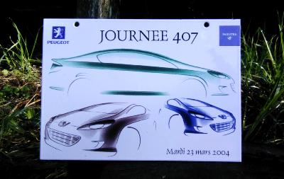 Plaque émaillée automobile Peugeot 407 Paulstra rare affaire