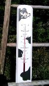 Thermomètre bois décoratif vache: thermomètre bois décoré 50 cm