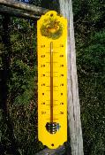 Thermomètre émaillé jaune animaux déco lapin 25 cm Arémail Emalia