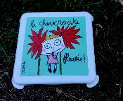 Dessous de plat émail déco 100DRINE, accessoire déco cuisine modèle années 60